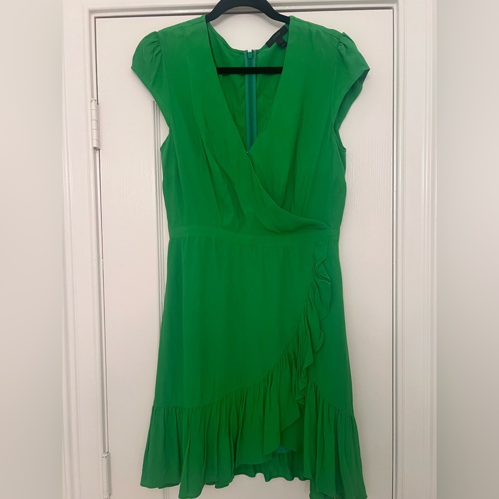 J. Crew Vibrant Green Wrap Dress Size M